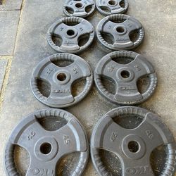 255 Lb Rubber Coated Olympic Weight Set 