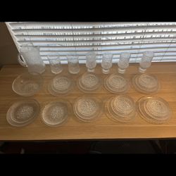 Set of 35 Iittala Ultima Thule Glassware Glass Plates Bowls MCM Drinkware Mid Century Modern