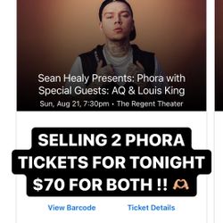 PHORA TICKETS FOR SALE