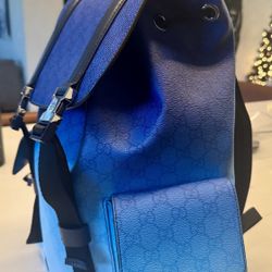 Blue Ombré Leather Backpack