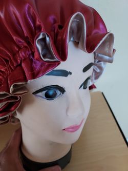 Satin Bonnet With Ruffles