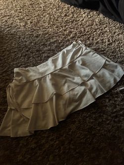 White Tiered Ruffle Mini Skirt