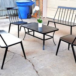 juego de jardin de metal estilo midcentury buenas condiciones