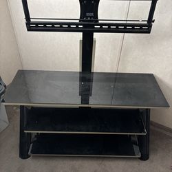 Black Glass TV Stand with Mount