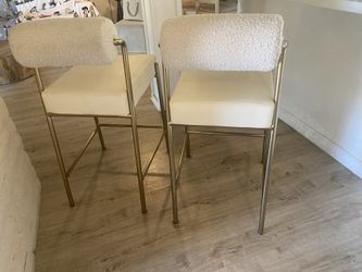 Cream Leather Barstools