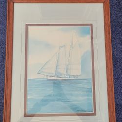 Stephen Bleinberger, Full Sail Painting  With Solid Wooden Frame