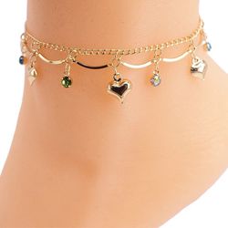 anklet hearts god plated 