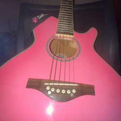 Pink Daisy Rock Acoustic Guitar