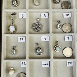 Moonstone And Silver Pendants