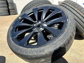FREE DELIVERY OEM 2025 Tesla Model X Plaid Wheels 265/35/22 & 285/35/22 CONTINENTAL 100%