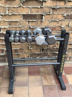 Gold's Gym Dumbbell Rack with Hex Dumbbells