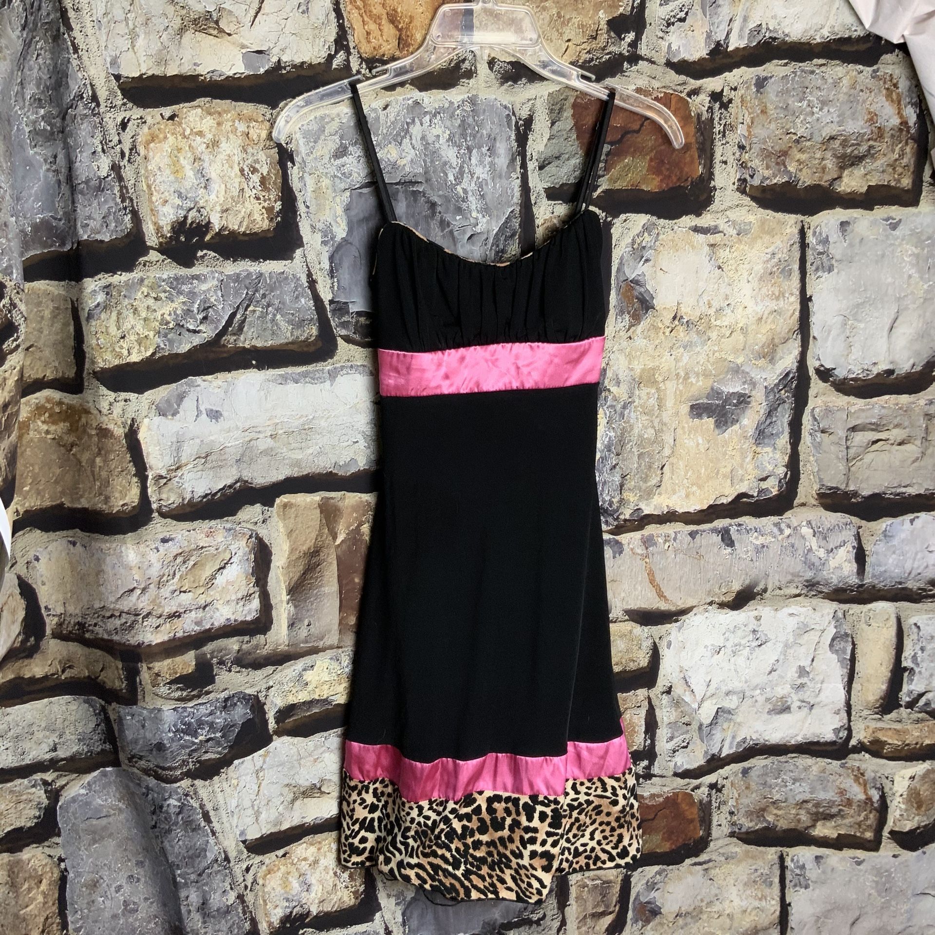 Trixxi Black/Leopard/Pink Sundress Jrs Sm