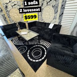 1 Sofa And 2 Loveseat Brand New Set For $599 Only 