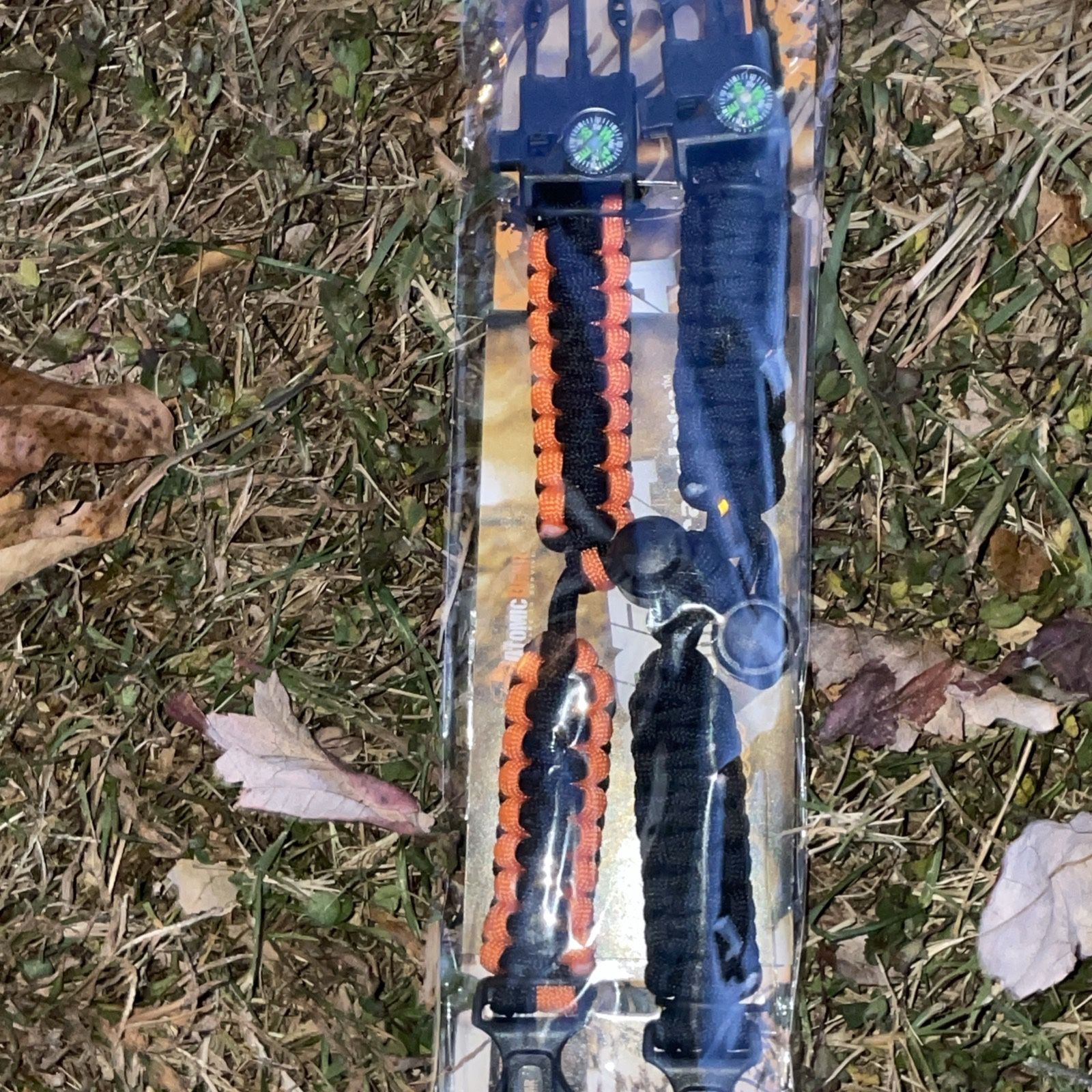 The Atomic Bear Adjustable Survival Bracelet 2 Pack Fire Starter Loud Whistle