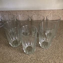 7 Heavy Glass Drinking Glasses 