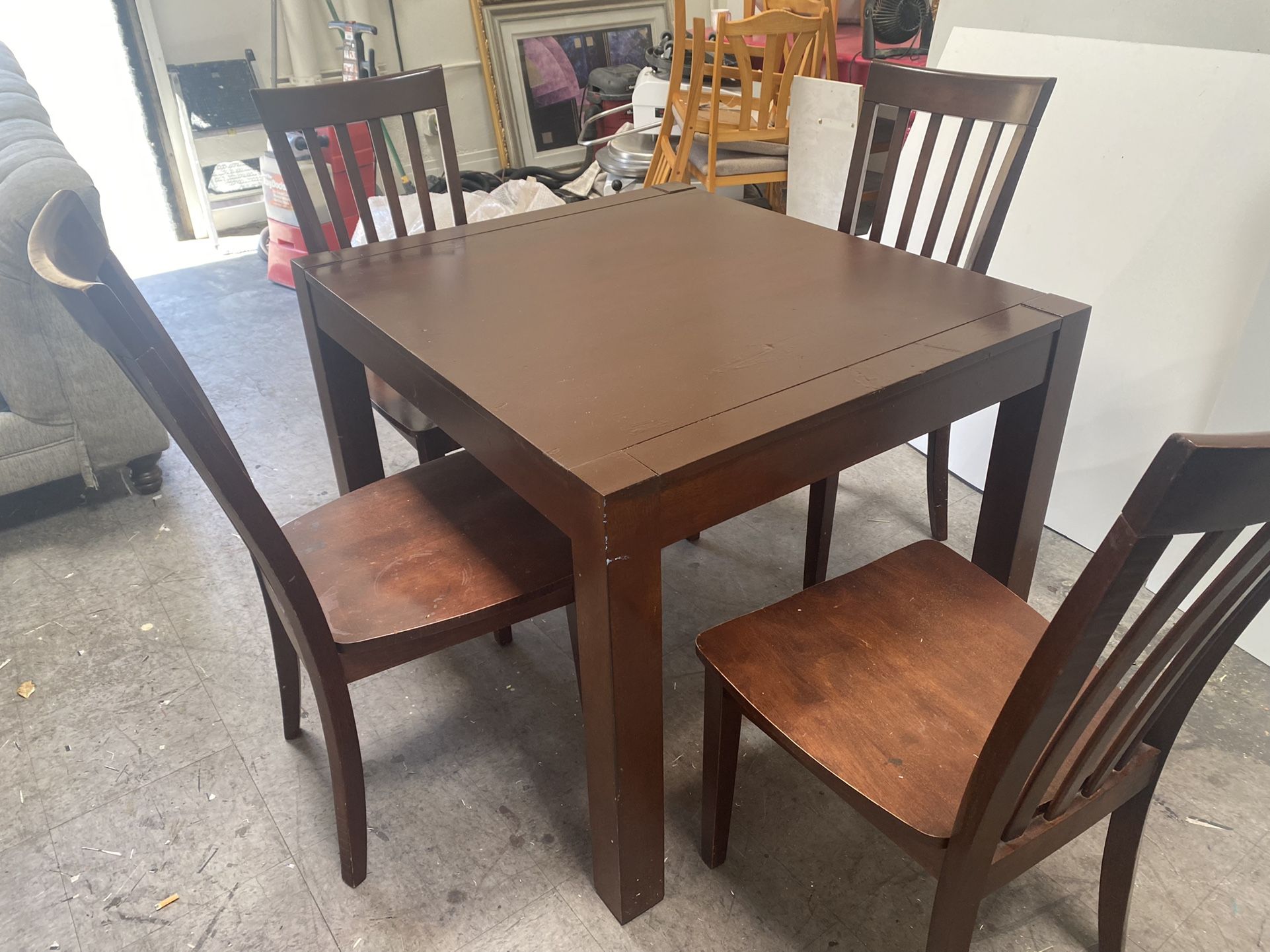 Solid Wood Table With Four Chairs
