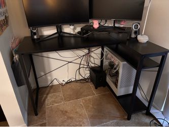 Black L-Shaped Desk with or without FREE office chair