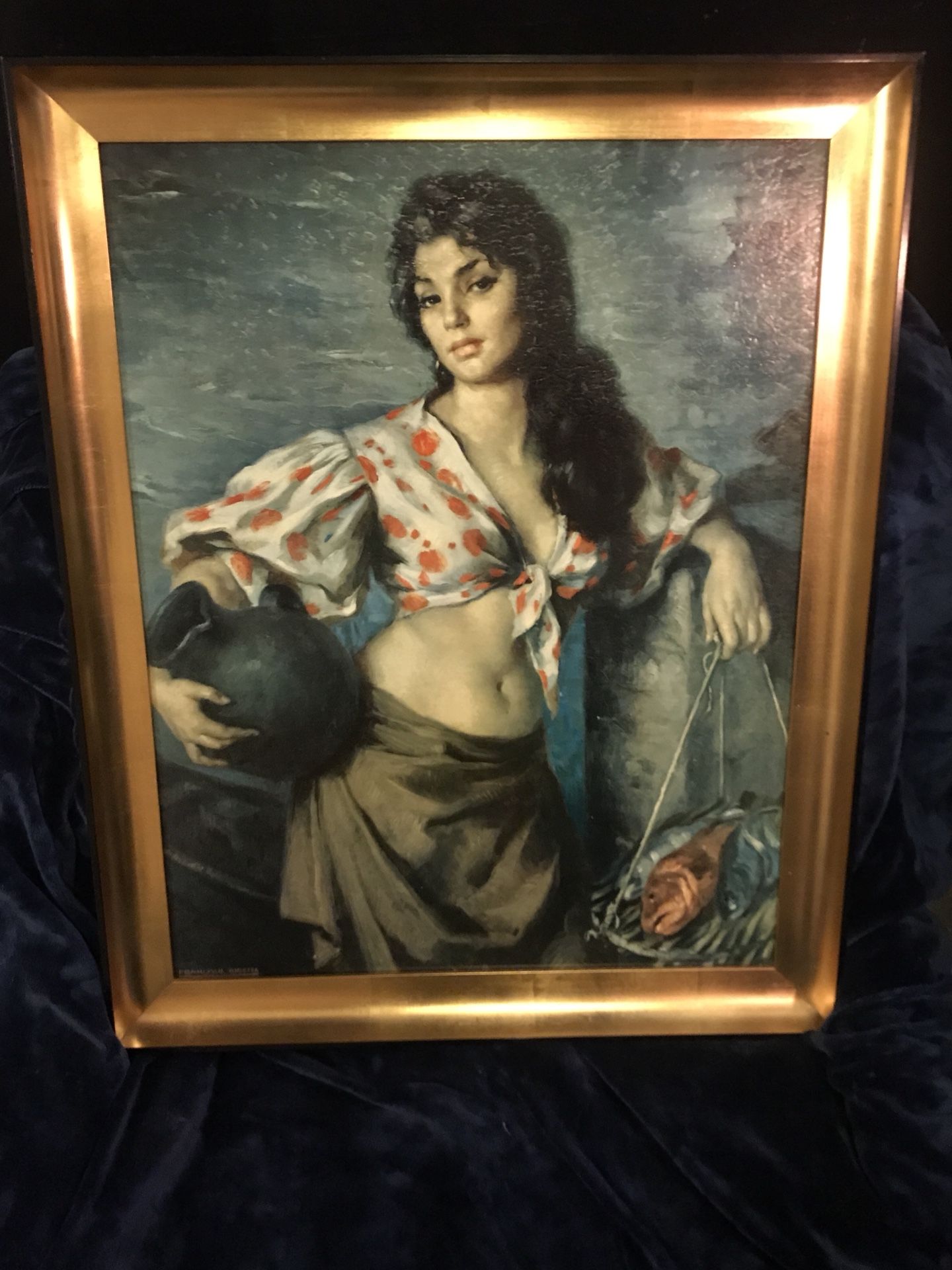 Francisco Ribera Gomez Oil Painting - Framed Texturized Print
