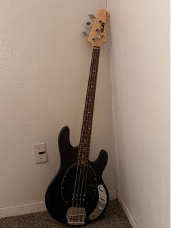 Sterling by Music Man S.U.B. StingRay RAY4 Electric Bass Guitar - Satin Transparent Black Black Pickguard