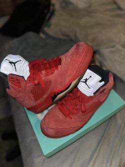 Jordan 5 Retro Reflective Red Suede Sz 12 