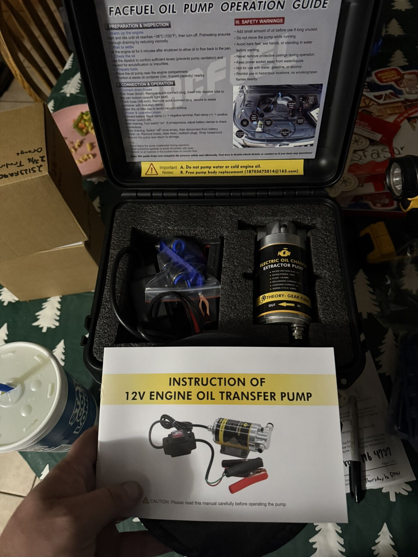 Electric Oil Change Pump, Oil Extractor & Transfer Pump 12/24V 100W, Portable Oil Suction Pump Kit with 59" Hoses & Pure Copper Motor, Fluid Transfer 