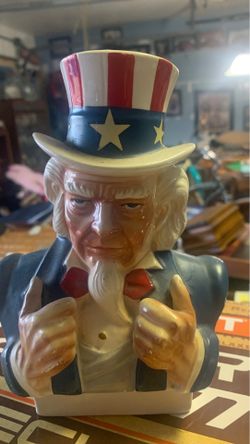 Uncle Sam ceramic coin bank