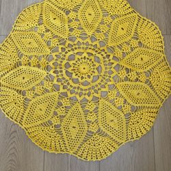 HANDMADE CROCHET TABLE COVER 32”