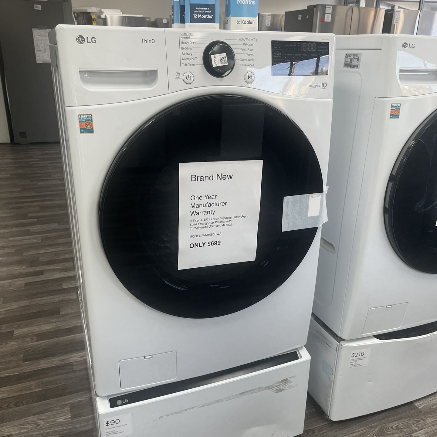 Brand New Front Load Washer With Steam Sanitary 