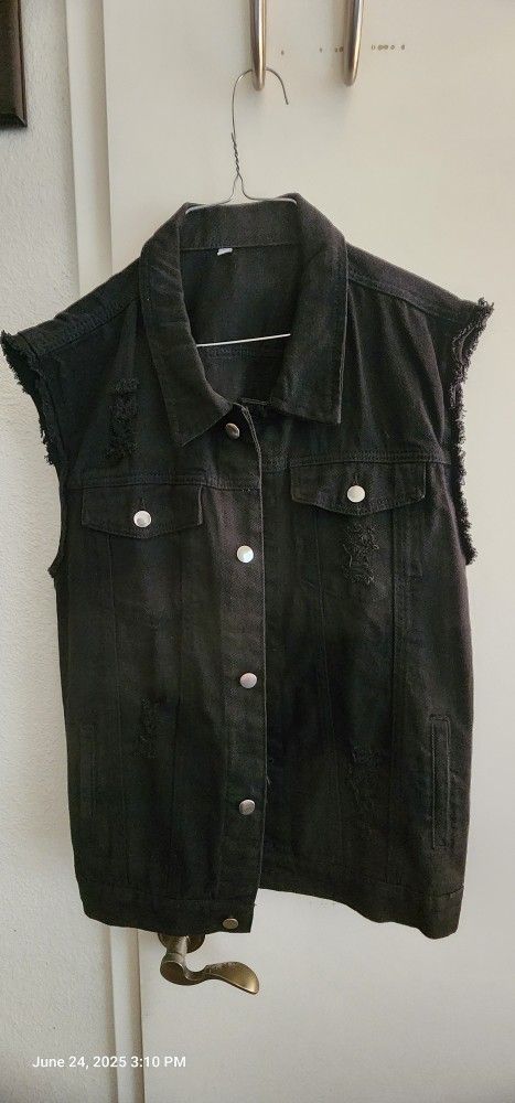 Casual Denim Sleeveless Vest Jacket