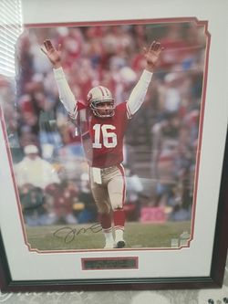 Joe Montana large autographed framed photo