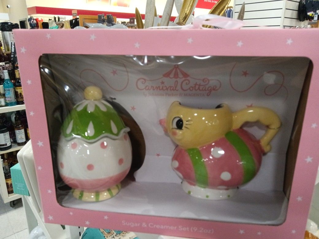 Johanna Parker Easter Carnival Cottage Egg And Duck Creamer And Sugar Set