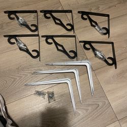 Six brand new bookshelf, brackets
