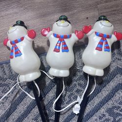 Vintage Snowman lights Outdoor Stake Lights 