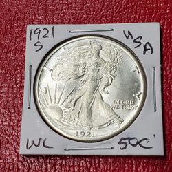 1921-S Walking Liberty 50C Antique Restrike Coin