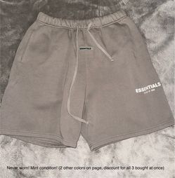 Fear of God Homestead Heather Dark Oatmeal Essentials Shorts Size Large