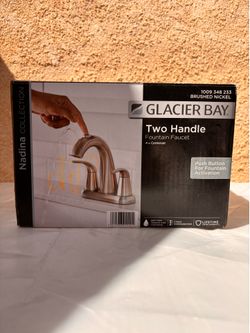 “Bathroom Faucet Brushed Nickel 4 in Centerset Double Handle Modern Sink Faucet