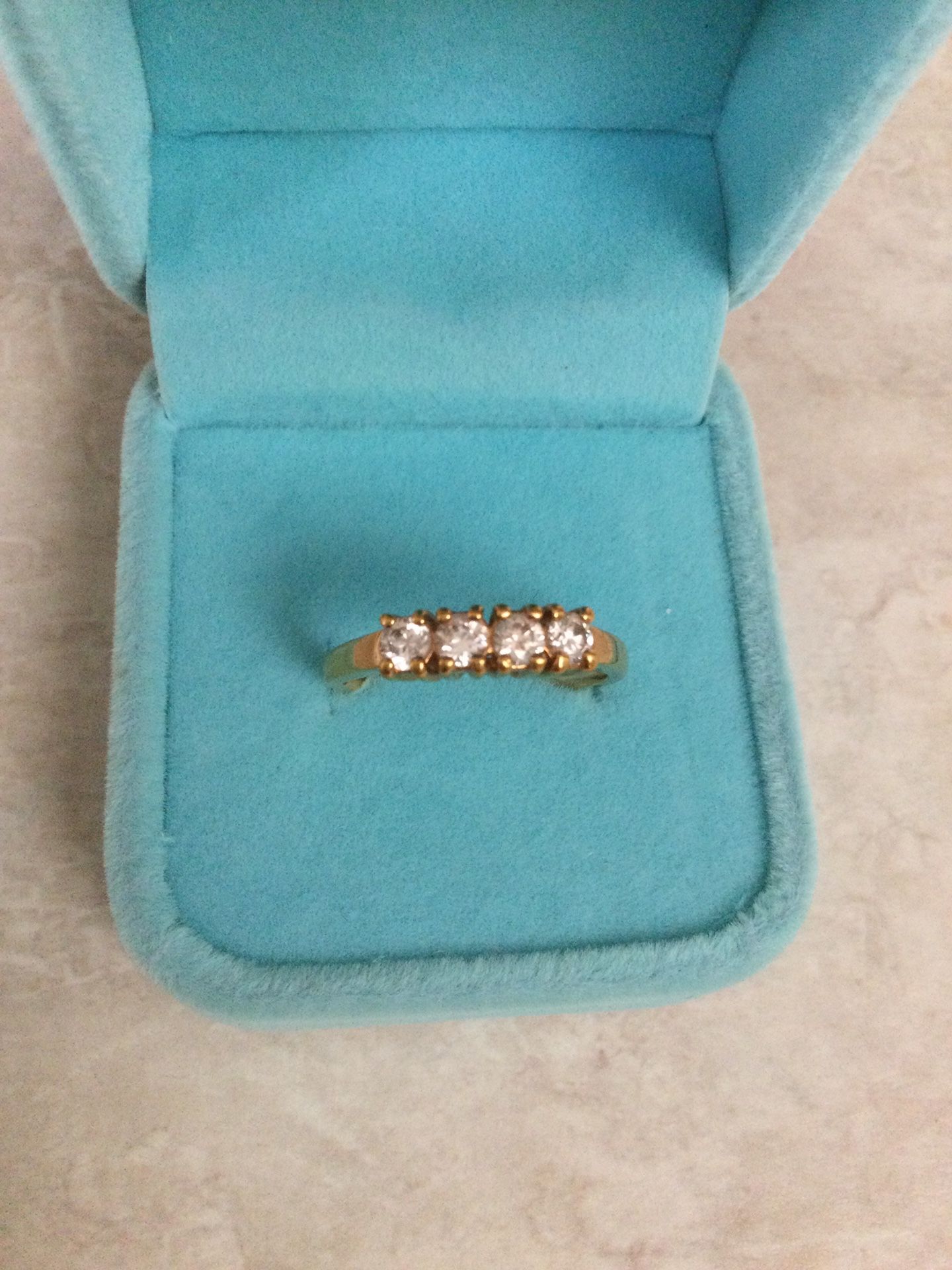 Gold Plated CZ Ring, Size 8 1/2