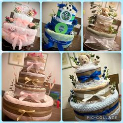 New Baby Shower Diaper Cake Gifts!  Made To Order 