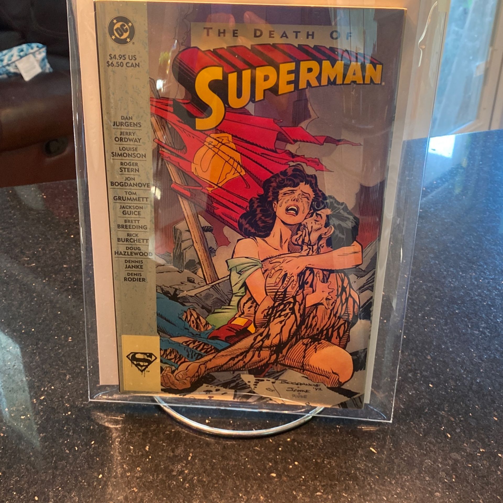 The Death of Superman Comic Book First Edition Print Modern Age VTG 1993