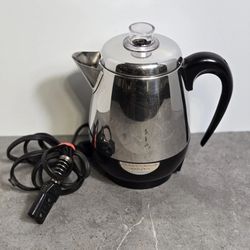 Vtg Farberware 4 Cup Coffee Percolator SuperFast 134 Stainless Steel USA ~Tested