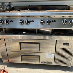 Garland Griddle, Fridge Base, Fryer 