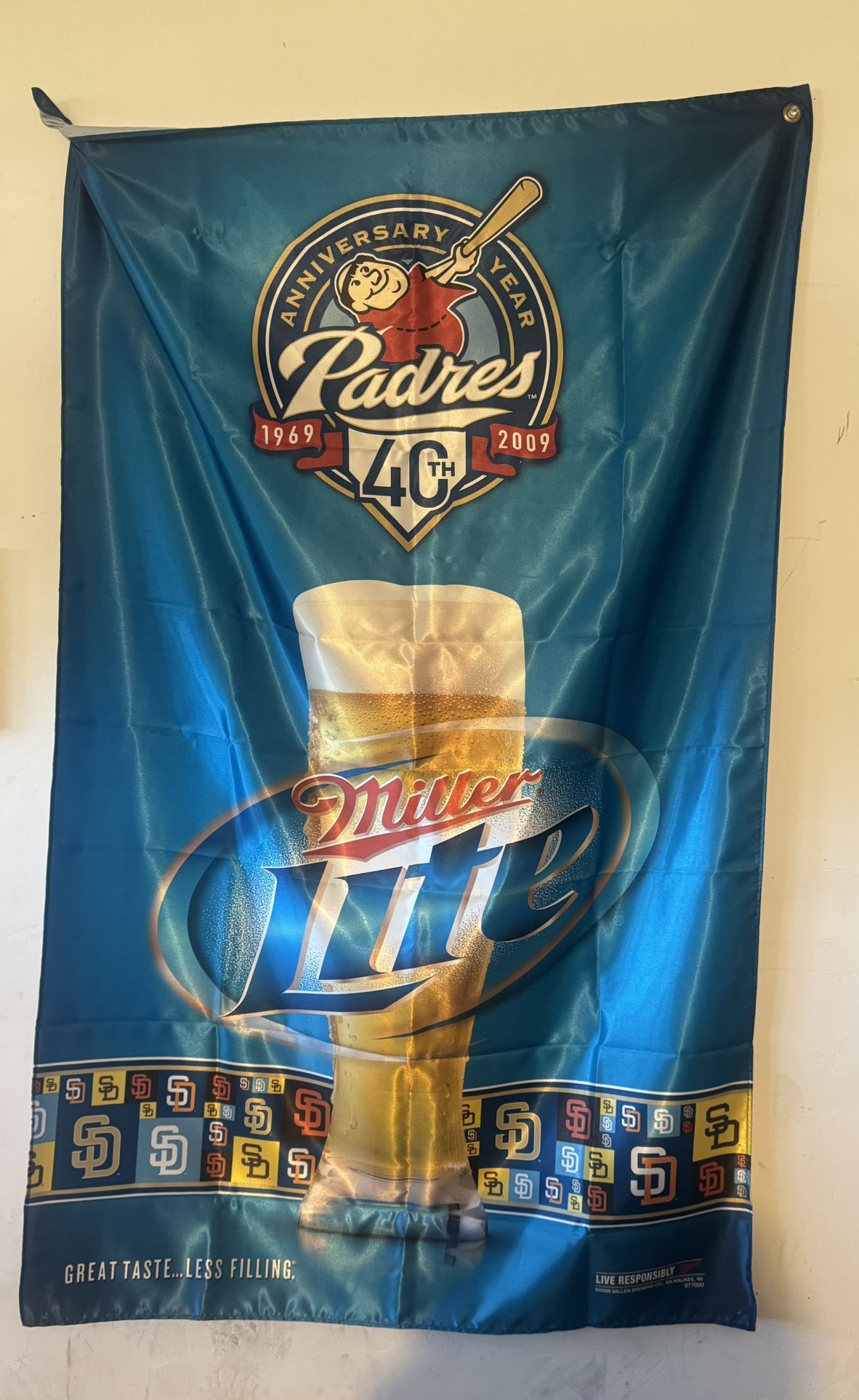 San Diego Padres Miller Lite 40th Anniversary Flag