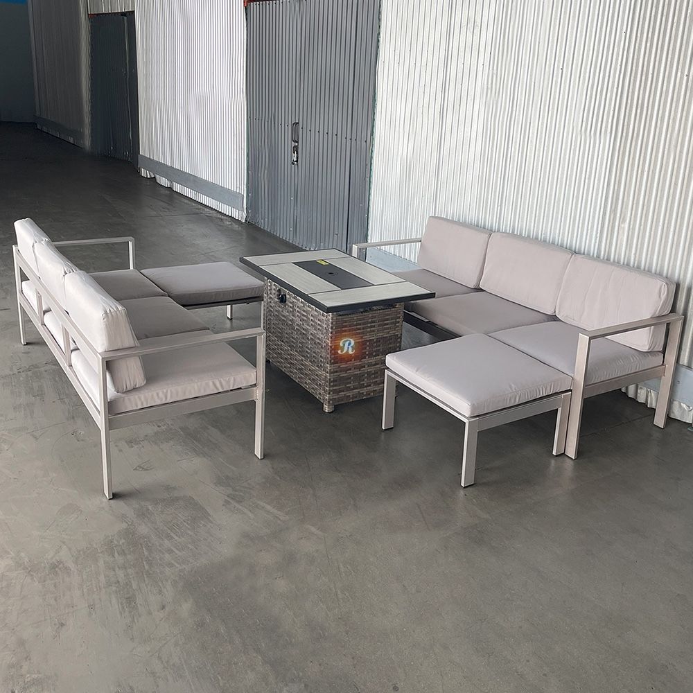 Aluminum Outdoor Patio Furniture With Fire Pit Table