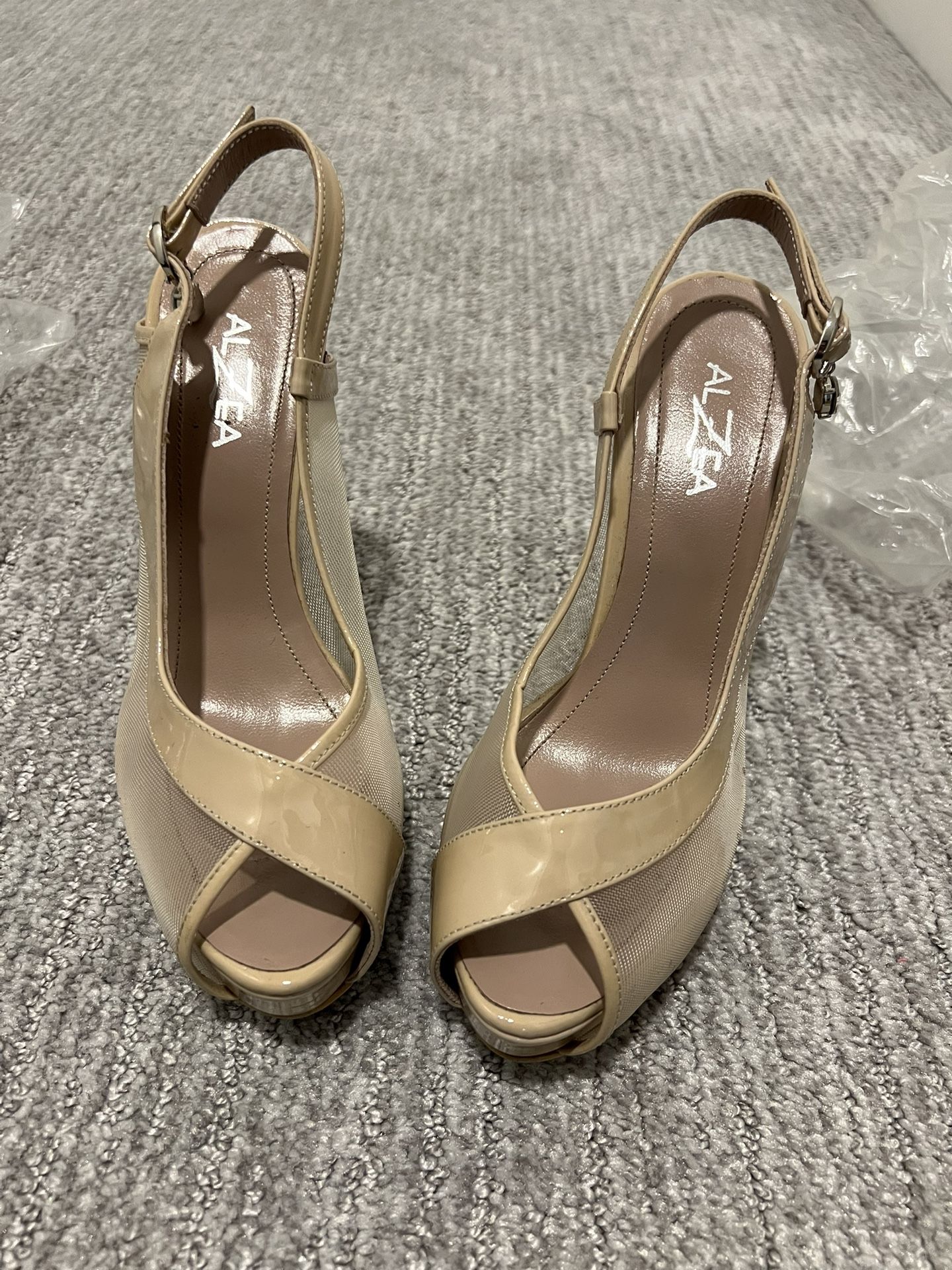 Nude Mesh Heels