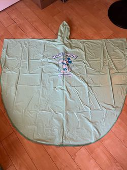 Vintage Tokyo Disneyland Poncho Mickey Mouse Teal Large