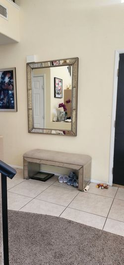 Mirror and bench