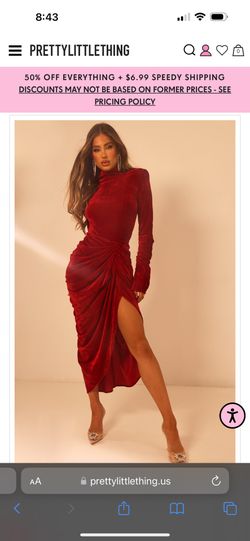 Velvet Draped midi Dress