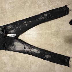 Purple Brand Jeans Black Paint Splatter Size 30