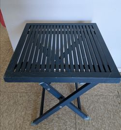 Dark Blue Folding Slatted Outdoor Table