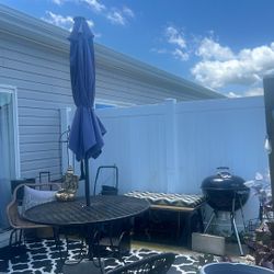 Patio Table With Solar Power umbrealla